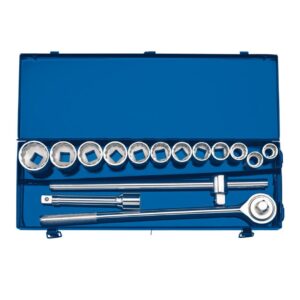 Draper HI-TORQ® Metric Socket Set in Metal Case, 3/4" Sq. Dr. (15 Piece)