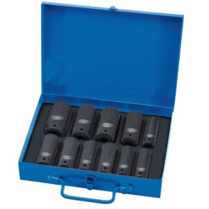 Draper Expert HI-TORQ® 6 Point Metric Deep Impact Socket Set, 1/2" Sq. Dr. (11 Piece)
