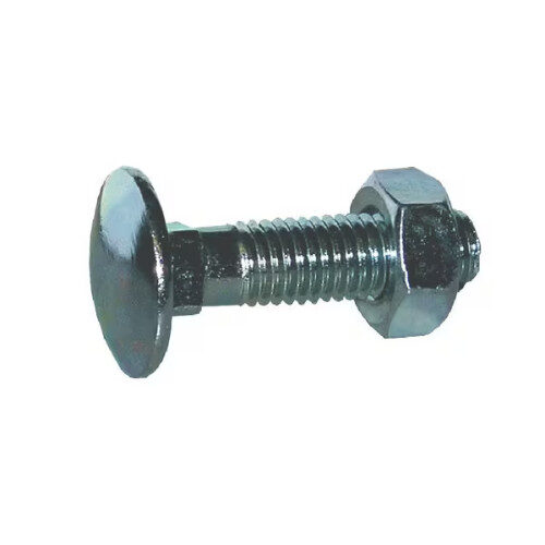 Coach Bolt and Standard Nut M10 x 20mm Steel Zinc-plated 4.6