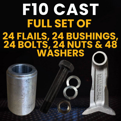 Full Set of McConnel F10 Cast Flails Complete With Full Set of Bushings, Bolts, Nuts & Washers