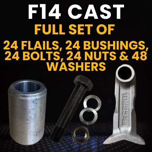 Full Set of McConnel F14 Cast Flails Complete With Full Set of Bushings, Bolts, Nuts & Washers