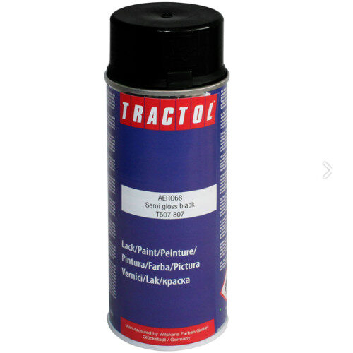 Tractol Semi-Gloss Black Paint 400ml Spray Can Aerosol