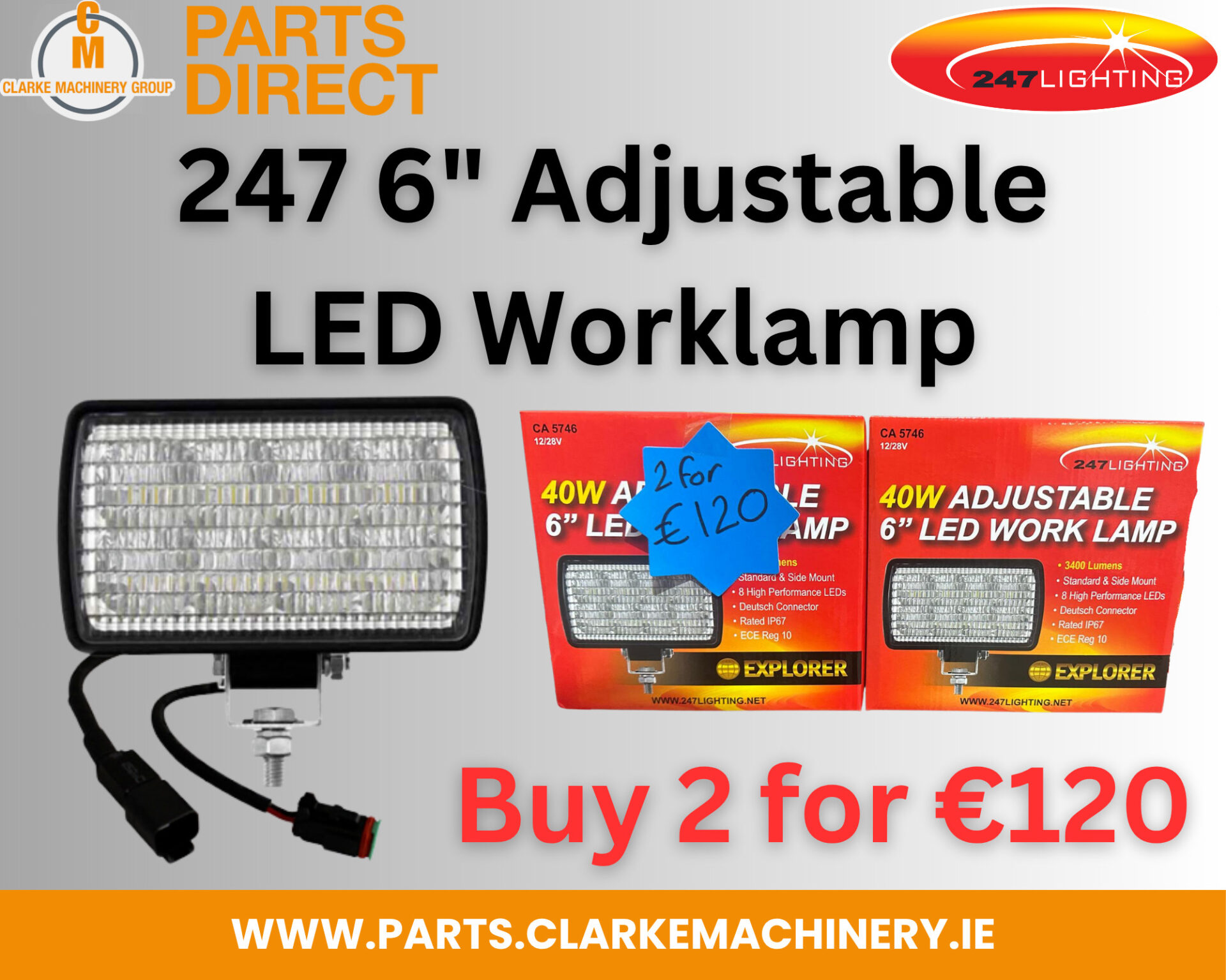 247 6" Adjustable LED Worklamp Deal