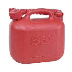 5 Litre Red Plastic Petrol Can with Nozzle