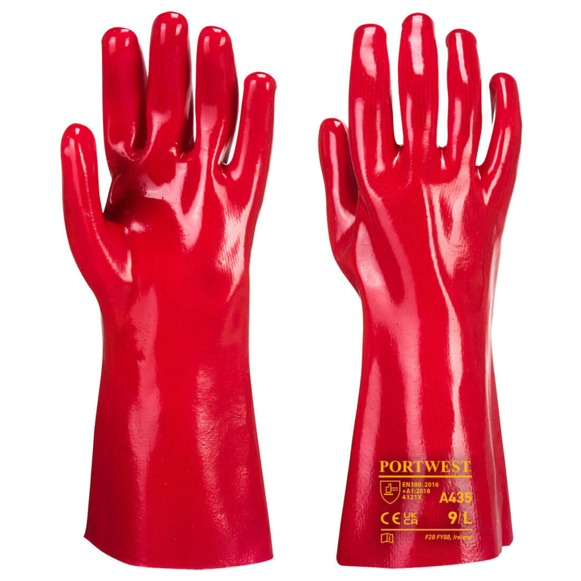 Grip 12 PVC Gauntlet Glove Red 14" | 35cm