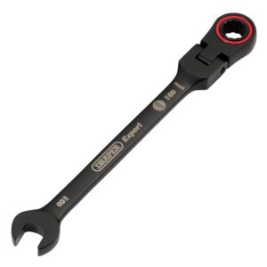 Draper Expert HI-TORQ® Metric Flexible Head Ratchet Combination Spanner, 8mm, Black