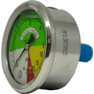 Glycerine Pressure Gauge 63 mm 0-5/25 Bar, Rear