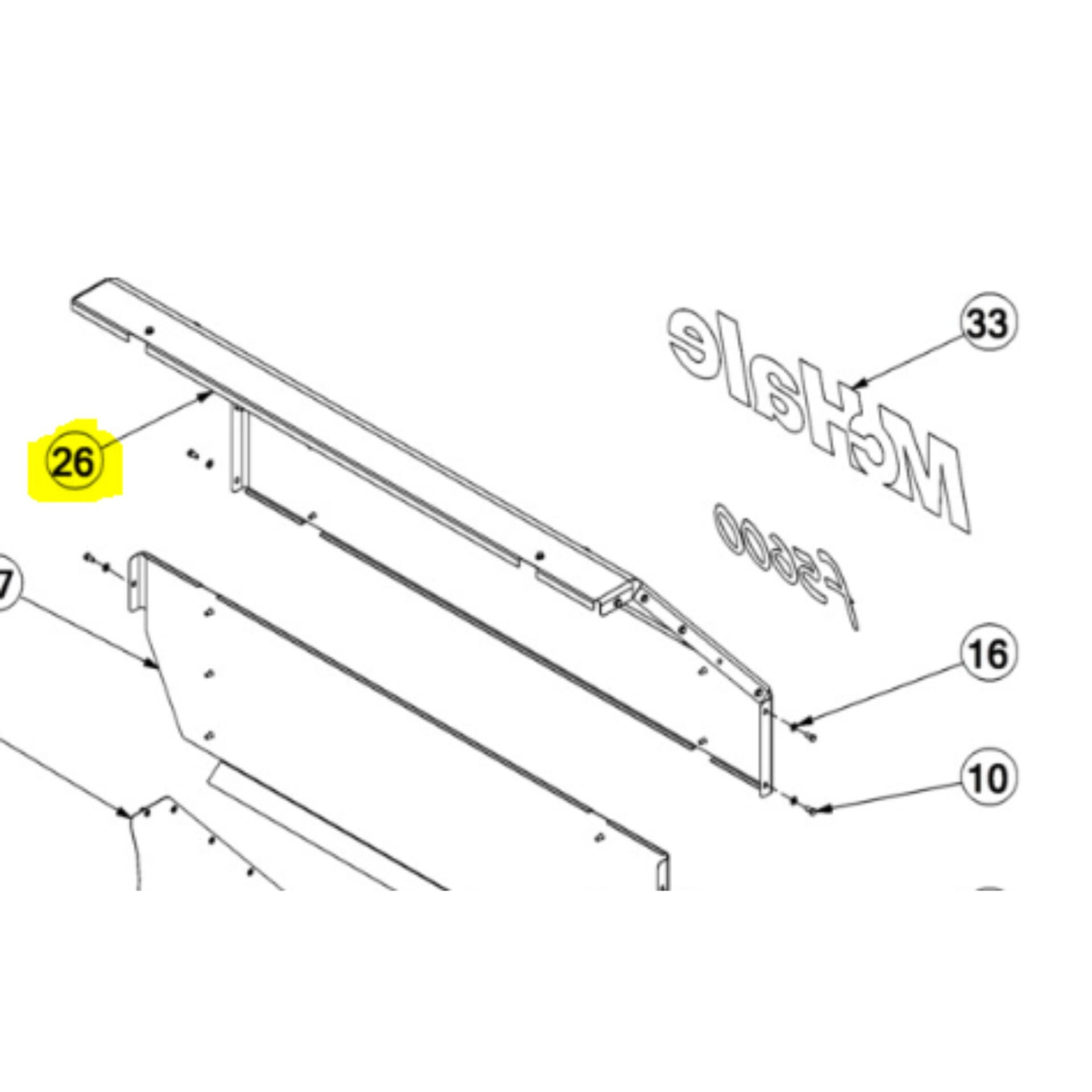 McHale Back Door Top Guard Panel