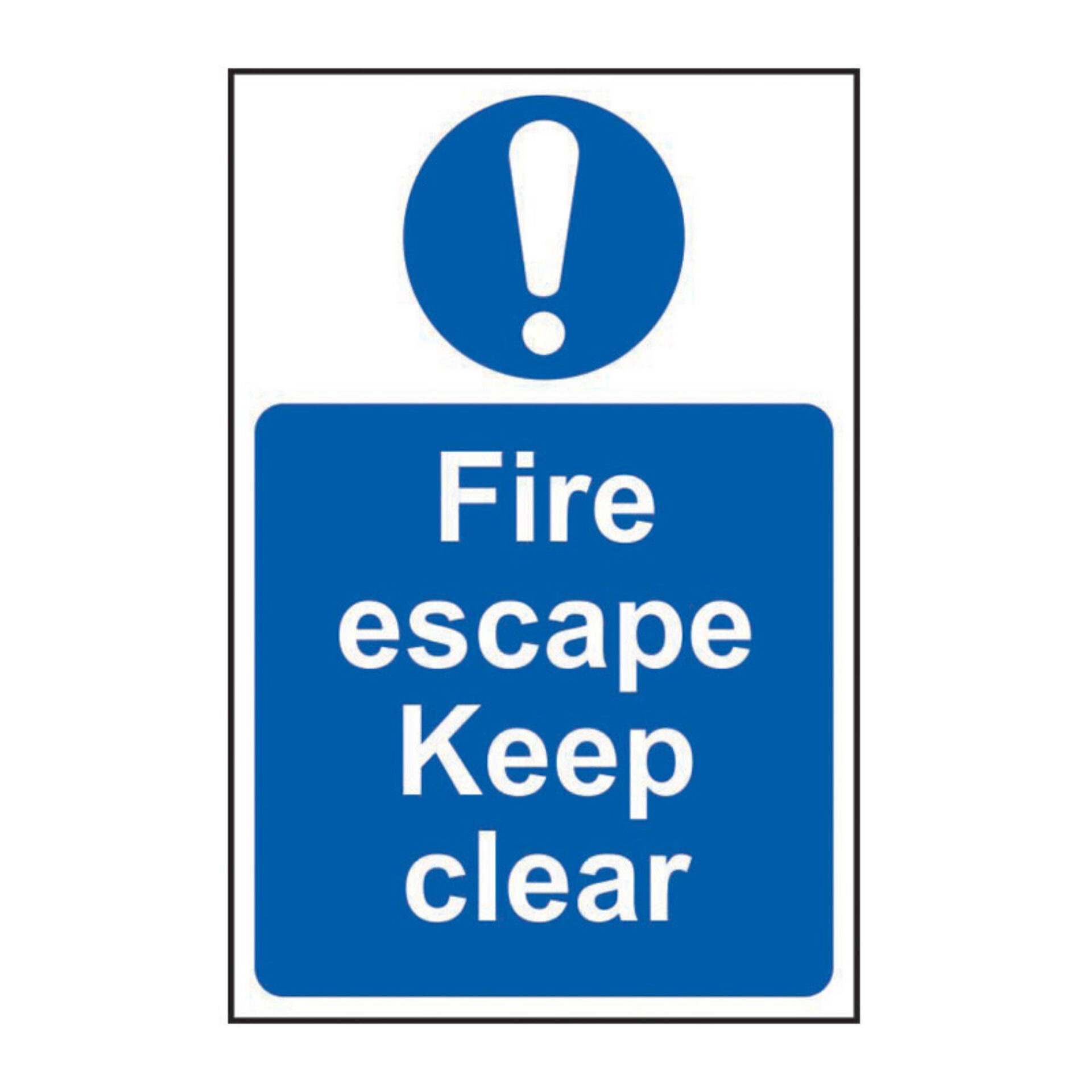 Fire Escape Keep Clear Safety Sign - Self Adhesive PP (200 x 300mm)