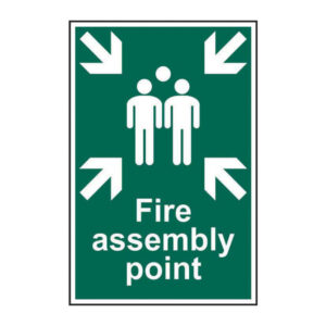 Fire Assembly Point Safety Sign - Self Adhesive PP (200 x 300mm)