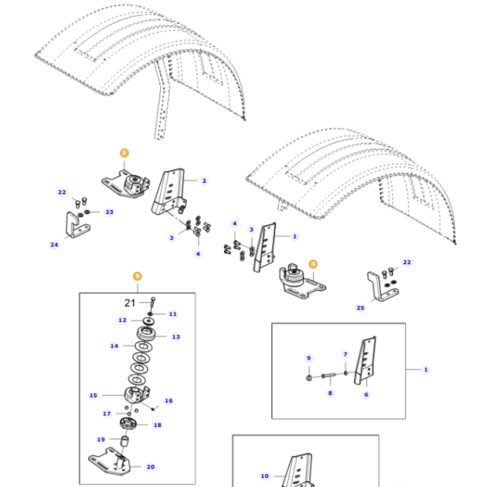 Valtra Fastening Bracket for Front Mudguards T5 Series - Image 3