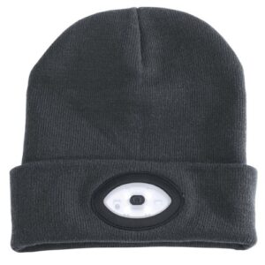 Draper Beanie Hat with Rechargeable Torch, One Size, 1W, 100 Lumens, Grey