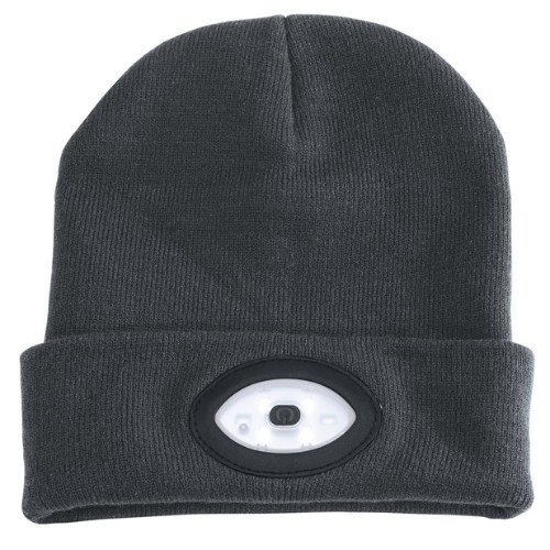 Draper Beanie Hat with Rechargeable Torch, One Size, 1W, 100 Lumens, Grey