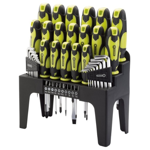 Draper Green Screwdriver, Hex Key, and Bit Set (44 Pieces)| Versatile Toolkit for All Fixing Systems