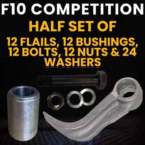 Half Set of McConnel F10 Competition Flails Complete With Full Set of Bushings, Bolts, Nuts & Washers