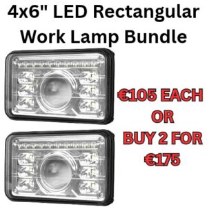 247 4x6 LED Rectangular Work Lamp Bundle