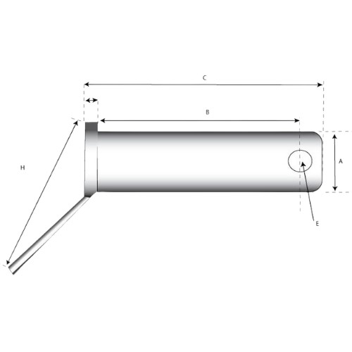Lower Link Pin - Double shear 28 x 123mm (CAT 2) - Image 2
