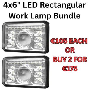 247 4x6" LED Rectangular Work Lamp Bundle